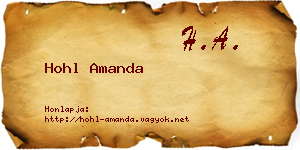 Hohl Amanda névjegykártya